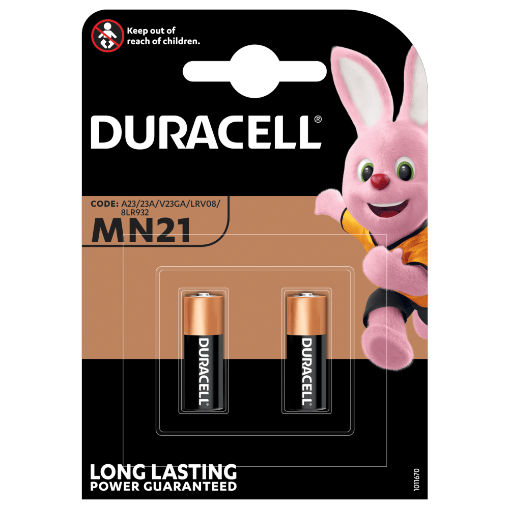 Duracell BATTERIJ MN21/A23 - 12 V Long lasting - Langdurig 2 stuks - toepasselijk met code - A23-A23A-V23GA-LRV08-8LR932 Duracell BATTERIJ MN21/A23 - 12 V Long lasting - Langdurig 2 stuks - toepasselijk met code - A23-A23A-V23GA-LRV08-8LR932