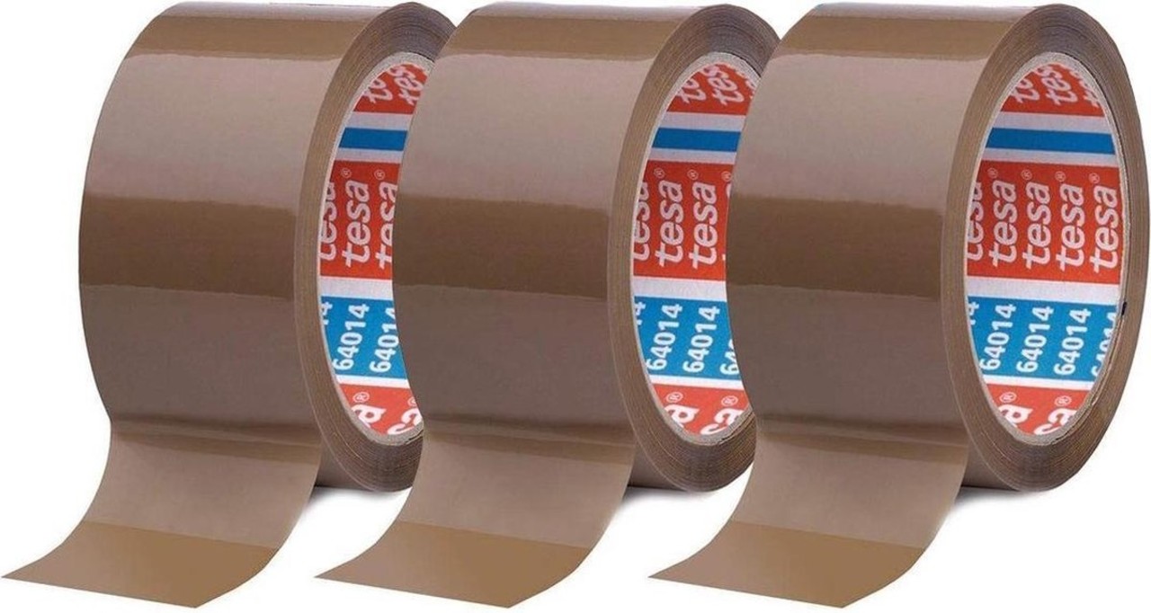 Tesa 3 Rolls of packaging tape brown 50 mm x 66 meters - Handy and craft - PACKAGING TAPE TESA 64014 50MMX66M BROWN 3 PIECES Tesa 3 Rolls of packaging tape brown 50 mm x 66 meters - Handy and craft - PACKAGING TAPE TESA 64014 50MMX66M BROWN 3 PIECES