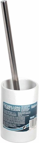 Gerimport Gerimport Toilet Brush 37 Cm Ceramic/Stainless Steel White/Silver 2-piece Gerimport Gerimport Toilet Brush 37 Cm Ceramic/Stainless Steel White/Silver 2-piece