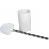 Gerimport Keramiek Toiletborstel 37 Cm Keramiek/rvs Wit/zilver 2-delig Gerimport Keramiek Toiletborstel 37 Cm Keramiek/rvs Wit/zilver 2-delig
