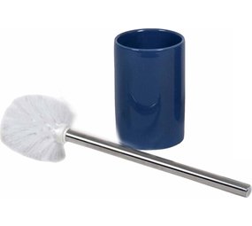 Gerimport Gerimport Toilet Brush 37 Cm Ceramic/Stainless Steel Blue/Silver 2-piece Gerimport Gerimport Toilet Brush 37 Cm Ceramic/Stainless Steel Blue/Silver 2-piece