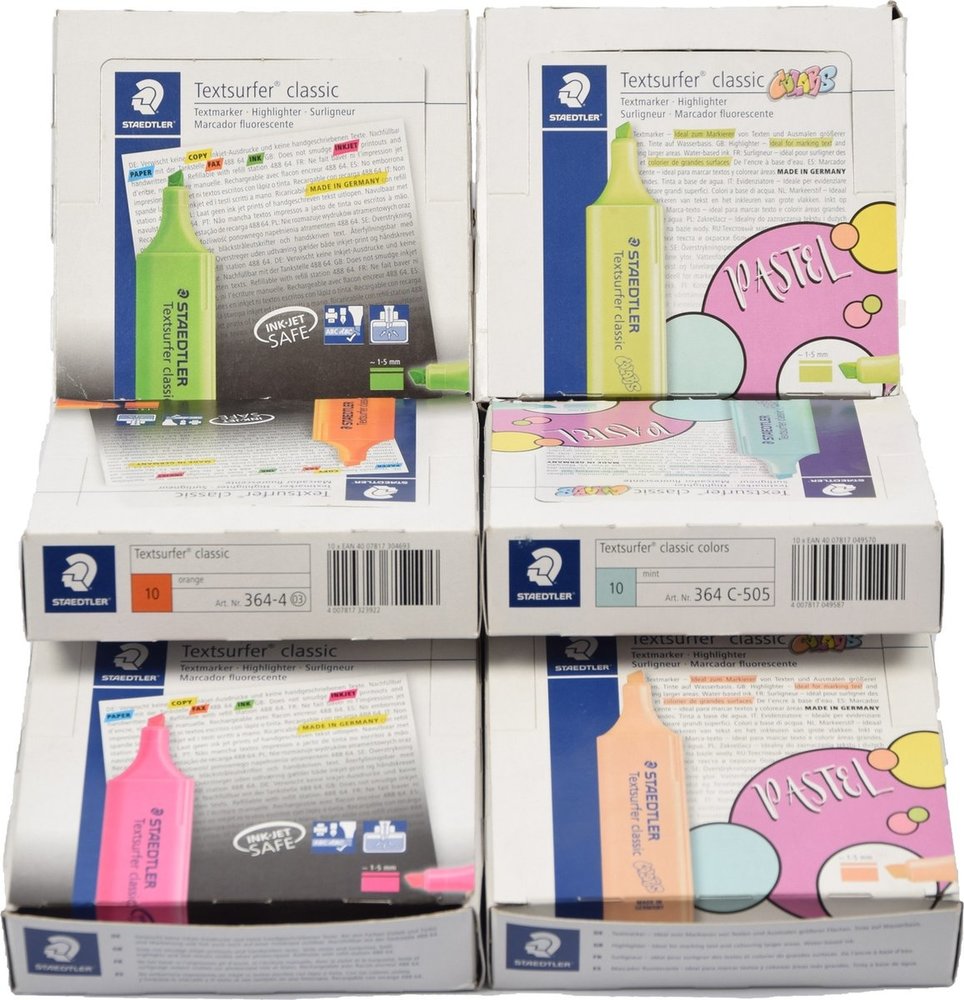 Staedtler 60 x - Staedtler markeerstift Textsurfer Classic | 6 kleuren