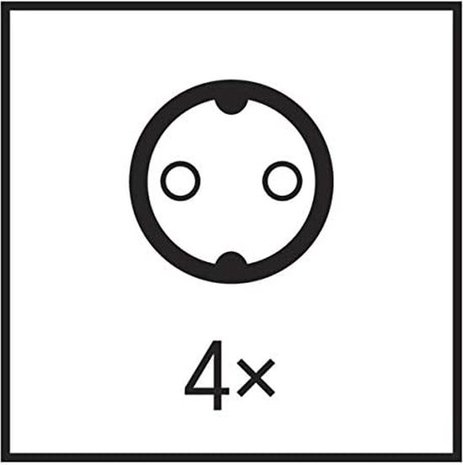 Discountershop Cable box extension cord cable reel cable extension reel with 4 earthed sockets 10 meters Cable reel reel 10 meter cable reel 240 volt | 2200 watts Discountershop Cable box extension cord cable reel cable extension reel with 4 earthed sockets 10 meters Cable reel reel 10 meter cable reel 240 volt | 2200 watts