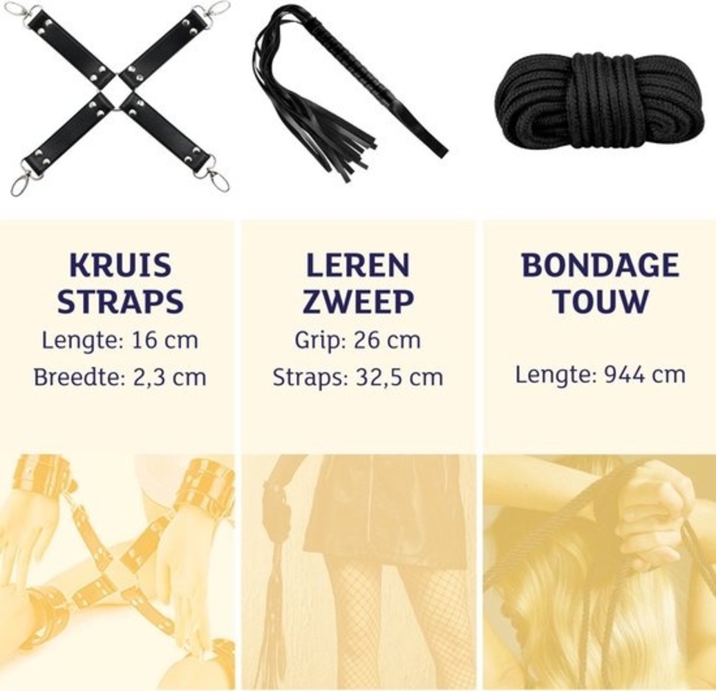 Discountershop BDSM Bondage Set - Seksspeeltjes voor koppels - Sex toys voor mannen en vrouwen - Valentijnsdag Cadeau Discountershop BDSM Bondage Set - Seksspeeltjes voor koppels - Sex toys voor mannen en vrouwen - Valentijnsdag Cadeau