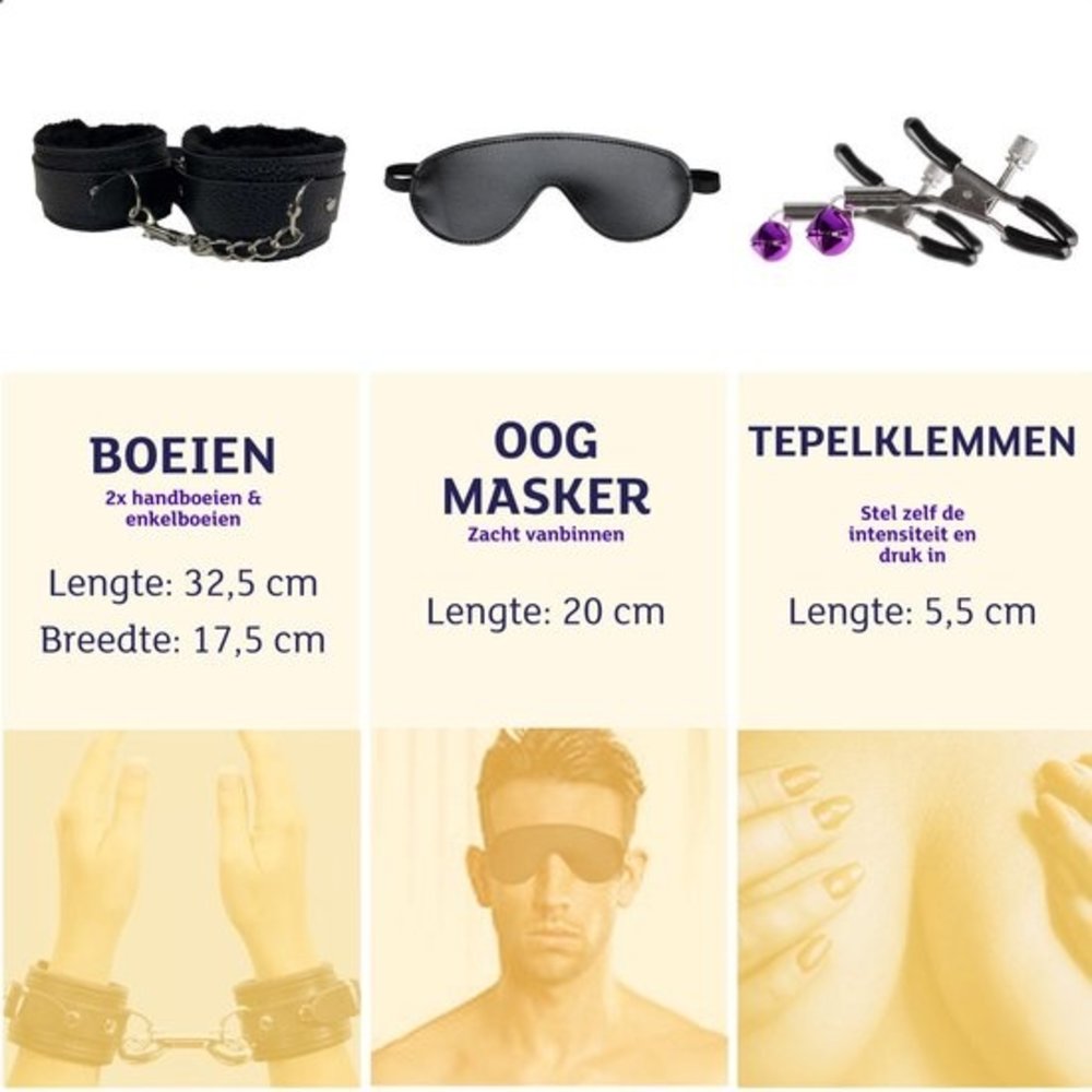 Discountershop BDSM Bondage Set - Seksspeeltjes voor koppels - Sex toys voor mannen en vrouwen - Valentijnsdag Cadeau Discountershop BDSM Bondage Set - Seksspeeltjes voor koppels - Sex toys voor mannen en vrouwen - Valentijnsdag Cadeau