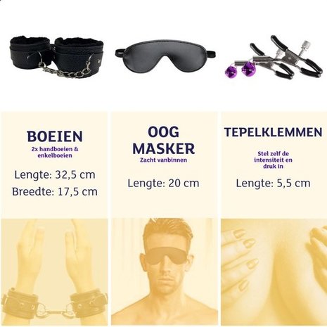 Discountershop BDSM Bondage Set - Seksspeeltjes voor koppels - Sex toys voor mannen en vrouwen - Valentijnsdag Cadeau Discountershop BDSM Bondage Set - Seksspeeltjes voor koppels - Sex toys voor mannen en vrouwen - Valentijnsdag Cadeau