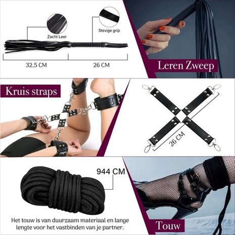 Discountershop BDSM Bondage Set - Seksspeeltjes voor koppels - Sex toys voor mannen en vrouwen - Valentijnsdag Cadeau Discountershop BDSM Bondage Set - Seksspeeltjes voor koppels - Sex toys voor mannen en vrouwen - Valentijnsdag Cadeau