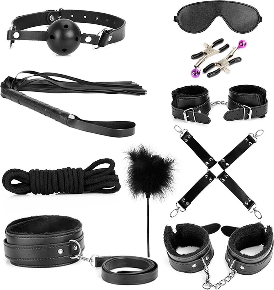 BDSM Extreme Bondage Set - Seksspeeltjes voor koppels - Sex toys voor mannen en vrouwen - Sex Pakket en Toys - zwart