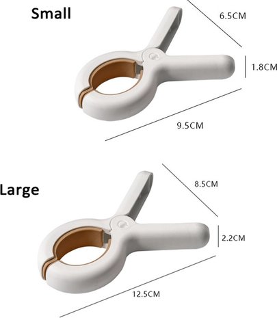 Discountershop Clamps 3 pieces - Clothespins - 3 pieces - White and blue 100% plastic and therefore stainless | Do not leave any prints Discountershop Clamps 3 pieces - Clothespins - 3 pieces - White and blue 100% plastic and therefore stainless | Do not leave any prints
