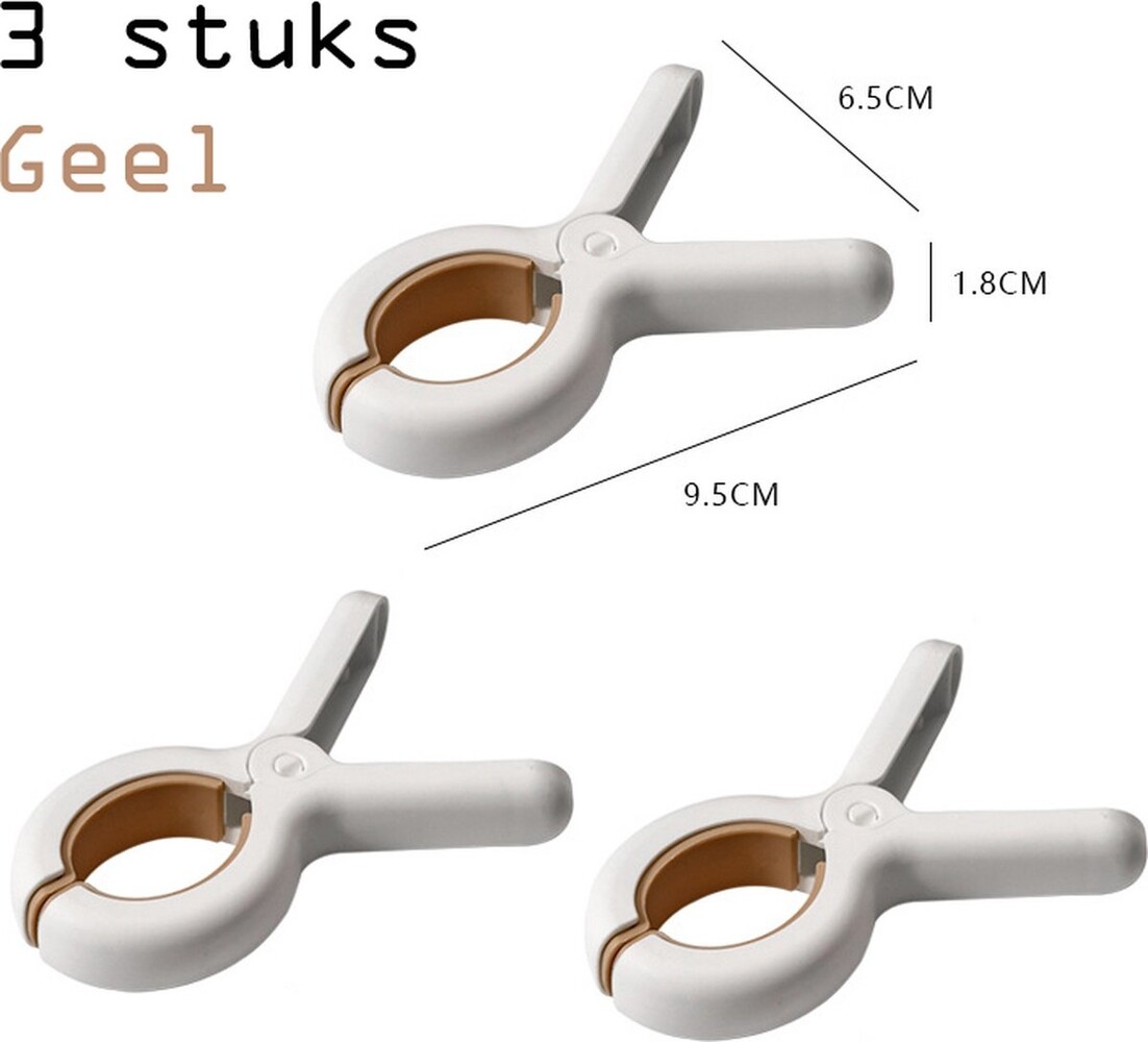 Discountershop Klemmen 9 stuks - Wasknijpers - 9 stuks - Wit en Geel 100% kunststof en dus roestvrij | Laten geen afdrukken achter Discountershop Klemmen 9 stuks - Wasknijpers - 9 stuks - Wit en Geel 100% kunststof en dus roestvrij | Laten geen afdrukken achter