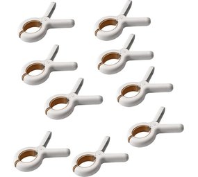 Discountershop Klemmen 9 stuks - Wasknijpers - 9 stuks - Wit en Geel 100% kunststof en dus roestvrij | Laten geen afdrukken achter Discountershop Klemmen 9 stuks - Wasknijpers - 9 stuks - Wit en Geel 100% kunststof en dus roestvrij | Laten geen afdrukken achter