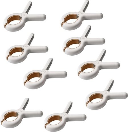 Discountershop Klemmen 9 stuks - Wasknijpers - 9 stuks - Wit en Geel 100% kunststof en dus roestvrij | Laten geen afdrukken achter Discountershop Klemmen 9 stuks - Wasknijpers - 9 stuks - Wit en Geel 100% kunststof en dus roestvrij | Laten geen afdrukken achter