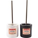 Discountershop 2 x wc-borstel houder keramiek mat Zwart/Wit - wc-garnituur - vervangbare toiletborstel - Porselein Discountershop 2 x wc-borstel houder keramiek mat Zwart/Wit - wc-garnituur - vervangbare toiletborstel - Porselein