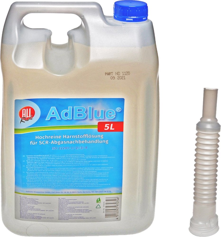 Adblue 5 Liter for Diesel System - Complete Solution with Spout Includ 