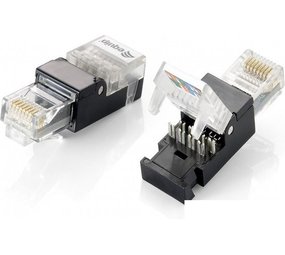 Merkloos Cable connector RJ-45 Black, Transparent RJ45 connectors - Plug - Connector - Cat5E - Cat6 - Plugs - Connector plug - UTP - Ethernet - Internet plug - Network plug Merkloos Cable connector RJ-45 Black, Transparent RJ45 connectors - Plug - Connector - Cat5E - Cat6 - Plugs - Connector plug - UTP - Ethernet - Internet plug - Network plug