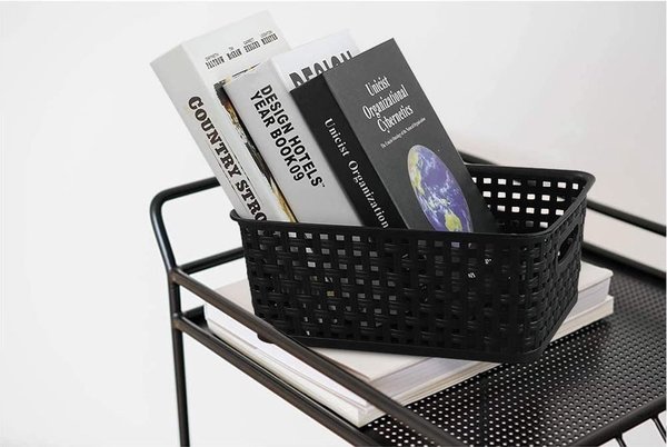 Merkloos 3 X Storage basket - Storage tray - Black storage 35 x 29 x 13 cm Rattan Merkloos 3 X Storage basket - Storage tray - Black storage 35 x 29 x 13 cm Rattan