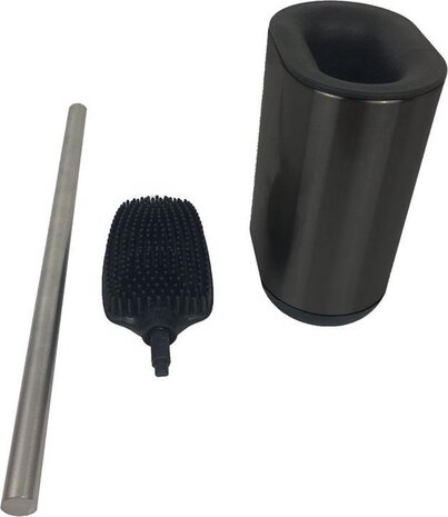 Discountershop Toiletborstel RVS Zwart - Wcborstel Rvs - RVS Toiletborstel in houder - Toiletborstelhouder - Wc borstel - borstel - Toiletborstel met houder vrijstaand - RVS geborsteld Discountershop Toiletborstel RVS Zwart - Wcborstel Rvs - RVS Toiletborstel in houder - Toiletborstelhouder - Wc borstel - borstel - Toiletborstel met houder vrijstaand - RVS geborsteld