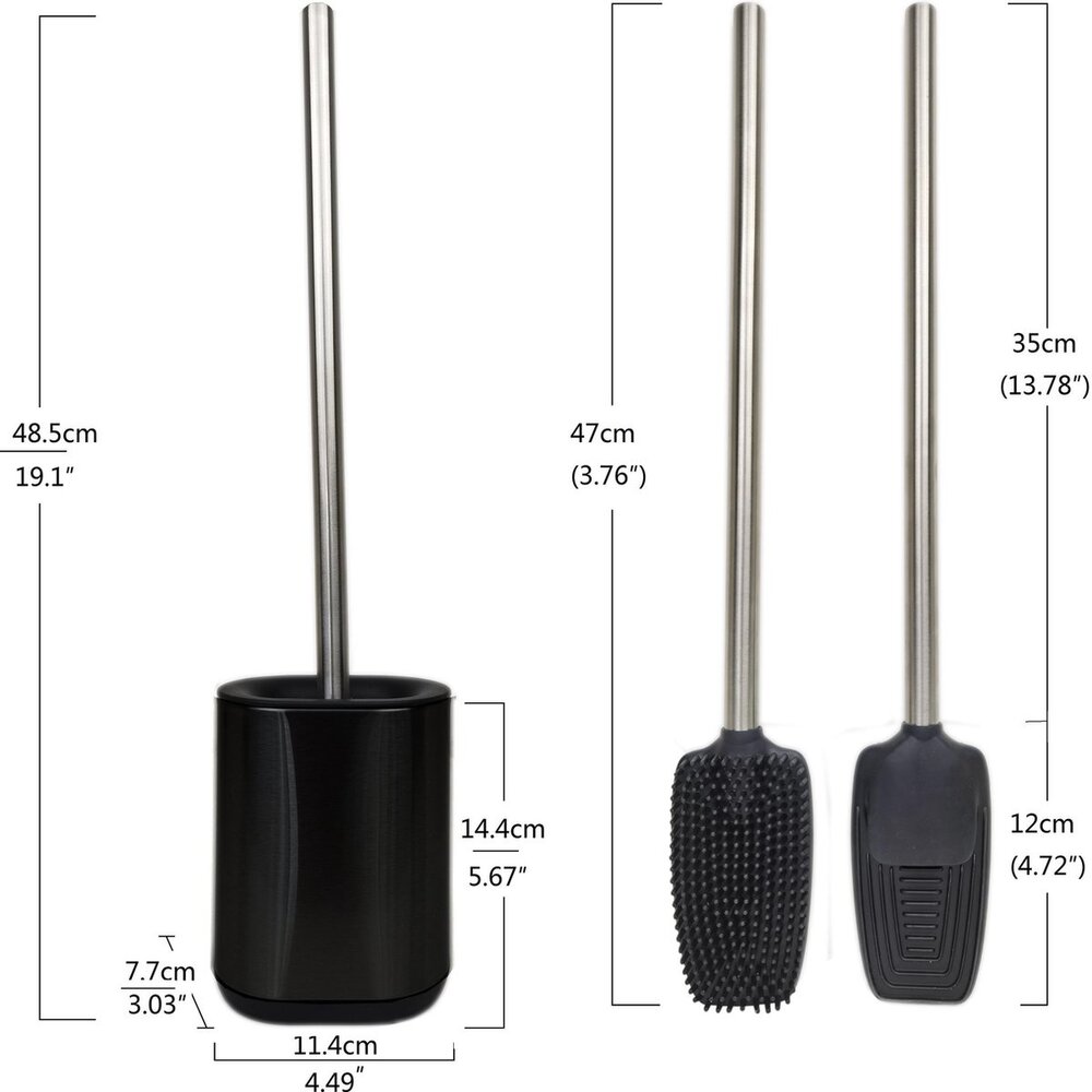 Discountershop Toiletborstel RVS Zwart - Wcborstel Rvs - RVS Toiletborstel in houder - Toiletborstelhouder - Wc borstel - borstel - Toiletborstel met houder vrijstaand - RVS geborsteld Discountershop Toiletborstel RVS Zwart - Wcborstel Rvs - RVS Toiletborstel in houder - Toiletborstelhouder - Wc borstel - borstel - Toiletborstel met houder vrijstaand - RVS geborsteld