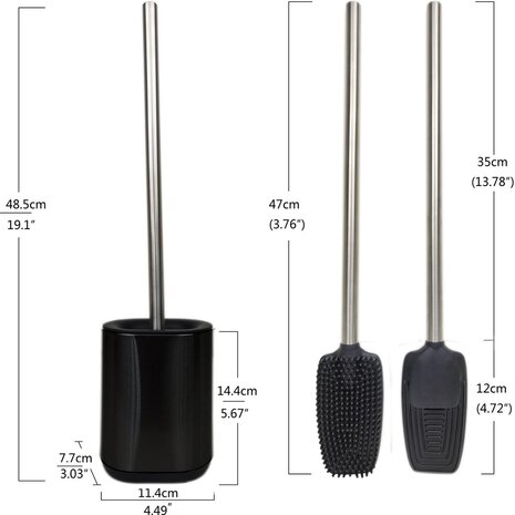 Discountershop Toiletborstel RVS Zwart - Wcborstel Rvs - RVS Toiletborstel in houder - Toiletborstelhouder - Wc borstel - borstel - Toiletborstel met houder vrijstaand - RVS geborsteld Discountershop Toiletborstel RVS Zwart - Wcborstel Rvs - RVS Toiletborstel in houder - Toiletborstelhouder - Wc borstel - borstel - Toiletborstel met houder vrijstaand - RVS geborsteld