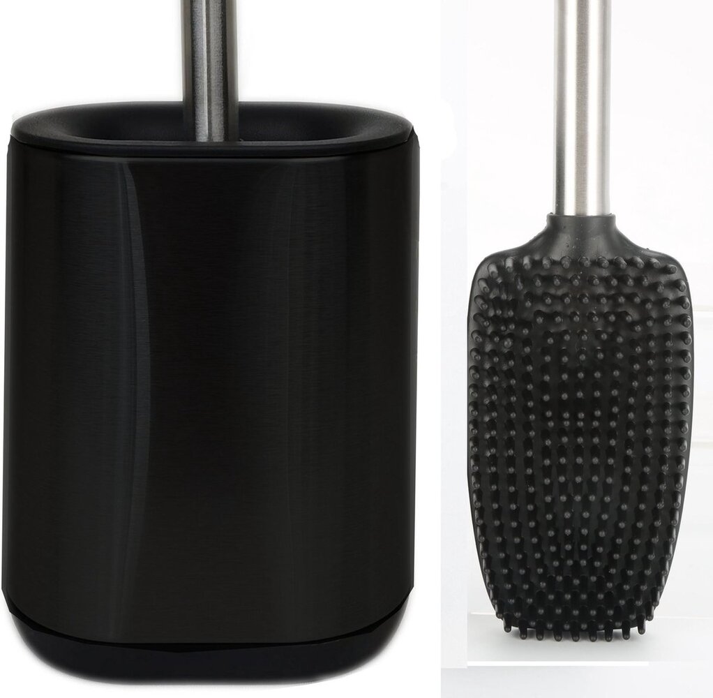 Discountershop Toiletborstel RVS Zwart - Wcborstel Rvs - RVS Toiletborstel in houder - Toiletborstelhouder - Wc borstel - borstel - Toiletborstel met houder vrijstaand - RVS geborsteld Discountershop Toiletborstel RVS Zwart - Wcborstel Rvs - RVS Toiletborstel in houder - Toiletborstelhouder - Wc borstel - borstel - Toiletborstel met houder vrijstaand - RVS geborsteld