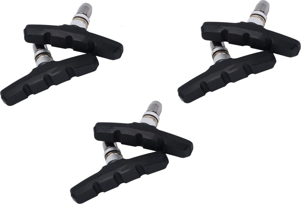 Discountershop 3 set Universal Rubber Bicycle V Brake Pads Set - 3 Pairs - 6 Pieces - 70mm | Rubber Brake Pads | Cycling Brake Pad | Brake pad set | Brake pad set Suitable for mountain bike, city bike, folding bike and touring bike Discountershop 3 set Universal Rubber Bicycle V Brake Pads Set - 3 Pairs - 6 Pieces - 70mm | Rubber Brake Pads | Cycling Brake Pad | Brake pad set | Brake pad set Suitable for mountain bike, city bike, folding bike and touring bike