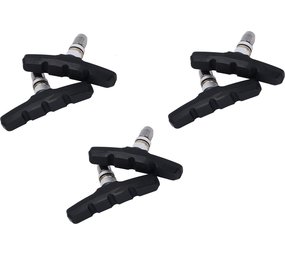 Discountershop 3 set Universele Rubberen Fiets V Remblokken Set - 3 Paar – 6 Stuks – 70mm | Rubber Remblokjes | Fietsen Remblok | Remblokkenset | Remblokset Geschikt voor Mountainbike, Stadsfiets, Vouwfiets en Tourfiets