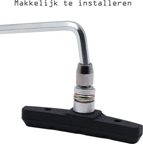 Discountershop 3 set Universele Rubberen Fiets V Remblokken Set - 3 Paar – 6 Stuks – 70mm | Rubber Remblokjes | Fietsen Remblok | Remblokkenset | Remblokset Geschikt voor Mountainbike, Stadsfiets, Vouwfiets en Tourfiets