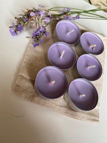 Merkloos Geparfumeerde Waxinelichtjes - Lavendel - 18 Stuks Merkloos Geparfumeerde Waxinelichtjes - Lavendel - 18 Stuks