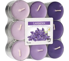 Merkloos Geparfumeerde Waxinelichtjes - Lavendel - 18 Stuks Merkloos Geparfumeerde Waxinelichtjes - Lavendel - 18 Stuks