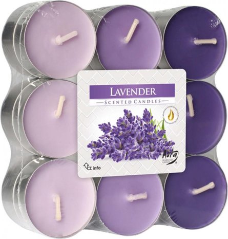 Merkloos Geparfumeerde Waxinelichtjes - Lavendel - 18 Stuks Merkloos Geparfumeerde Waxinelichtjes - Lavendel - 18 Stuks