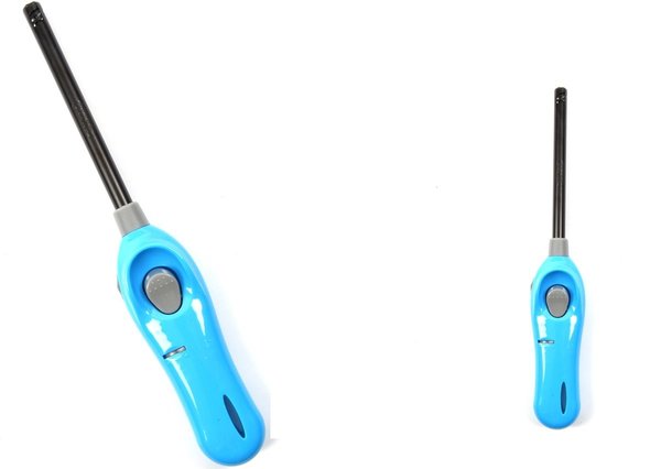 Discountershop Lighter with child protection - Barbecue lighter - Package of 2x BBQ lighters refillable| A Quality |Child Protection/Child Lock |2x  blue| 26 cm Discountershop Lighter with child protection - Barbecue lighter - Package of 2x BBQ lighters refillable| A Quality |Child Protection/Child Lock |2x  blue| 26 cm