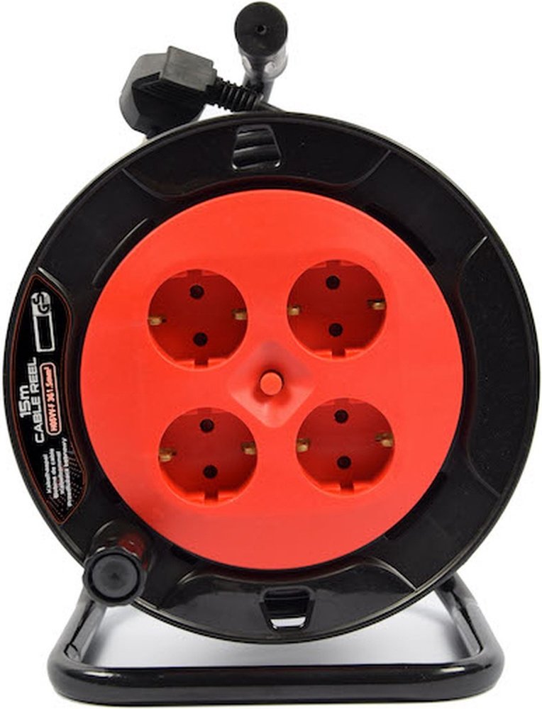 Merkloos 6 pieces - Cable box extension cord cable reel cable extension reel with 4 earthed sockets 15 meters - Cable reel - reel - reel 15 meters - cable reel 250 volts | 3000 watts Merkloos 6 pieces - Cable box extension cord cable reel cable extension reel with 4 earthed sockets 15 meters - Cable reel - reel - reel 15 meters - cable reel 250 volts | 3000 watts