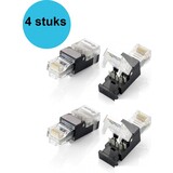 Merkloos 4 pieces cable connector RJ-45 Black, Transparent RJ45 connectors - Plug - Connector - Cat5E - Cat6 - Plugs - Connector plug - UTP - Ethernet - Internet plug - Network plug Merkloos 4 pieces cable connector RJ-45 Black, Transparent RJ45 connectors - Plug - Connector - Cat5E - Cat6 - Plugs - Connector plug - UTP - Ethernet - Internet plug - Network plug