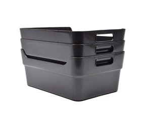 Merkloos 3x Opbergmand - Opbergbox - 10 liter - Zwart - Opbergdoos - Kinderkamer - Badkamer - Keuken - Speelgoed - Opbergen -34x24x14 cm Merkloos 3x Opbergmand - Opbergbox - 10 liter - Zwart - Opbergdoos - Kinderkamer - Badkamer - Keuken - Speelgoed - Opbergen -34x24x14 cm