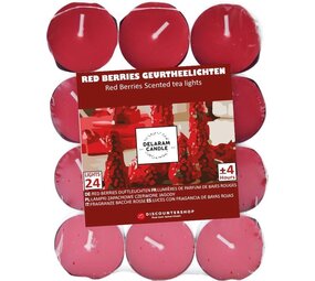 Discountershop Theelichten met 4 Branduren - Waxinelichtjes - Geurtheelichten -theelichten - 24 Theelichten met Geur - Red Berries geur theelichten Discountershop Theelichten met 4 Branduren - Waxinelichtjes - Geurtheelichten -theelichten - 24 Theelichten met Geur - Red Berries geur theelichten