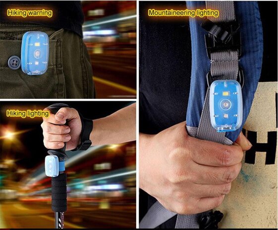 Merkloos Groene veiligheidslamp voor buiten | Mountainbike achterlicht | fietsverlichting | helmlamp Opladen via USB | balans auto veiligheidslicht nachtrijlicht