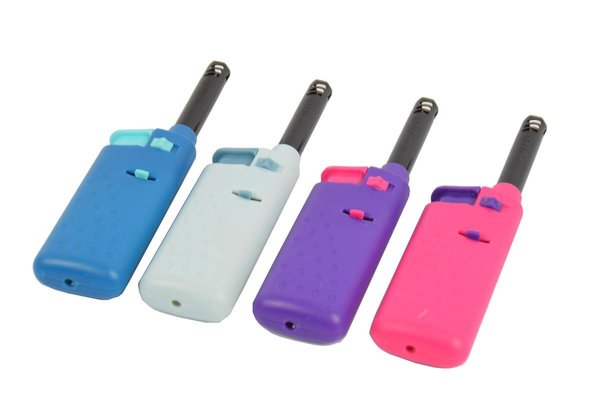 Discountershop Mini Aansteker Set 15 cm - 4 Navulbare Gasaanstekers in Blauw, Wit, Paars en Roze voor Keuken, Kaarsen, BBQ en Horeca Discountershop Mini Aansteker Set 15 cm - 4 Navulbare Gasaanstekers in Blauw, Wit, Paars en Roze voor Keuken, Kaarsen, BBQ en Horeca