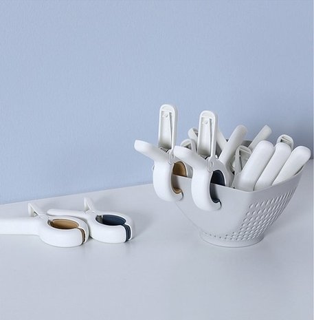 Discountershop Klemmen 3 stuks - Wasknijpers - 3 stuks - Wit en Geel 100% kunststof en dus roestvrij | Laten geen afdrukken achter