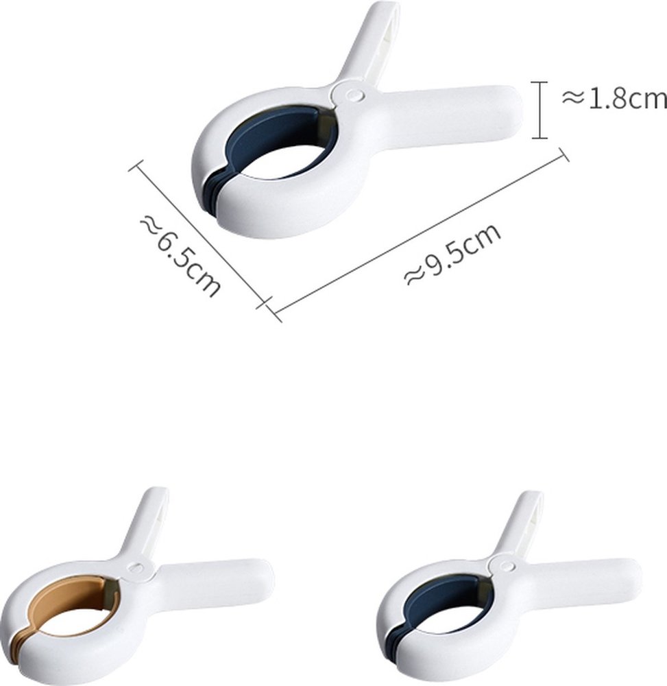 Discountershop Clamps 3 pieces - Clothespins - 3 pieces - White and Yellow 100% plastic and therefore stainless | Do not leave any prints Discountershop Clamps 3 pieces - Clothespins - 3 pieces - White and Yellow 100% plastic and therefore stainless | Do not leave any prints