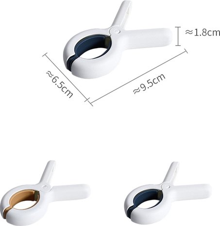 Discountershop Clamps 3 pieces - Clothespins - 3 pieces - White and Yellow 100% plastic and therefore stainless | Do not leave any prints Discountershop Clamps 3 pieces - Clothespins - 3 pieces - White and Yellow 100% plastic and therefore stainless | Do not leave any prints