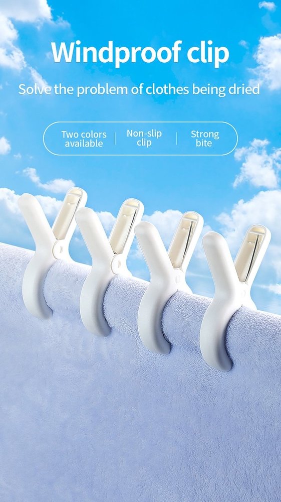 Discountershop Clamps 3 pieces - Clothespins - 3 pieces - White and Yellow 100% plastic and therefore stainless | Do not leave any prints Discountershop Clamps 3 pieces - Clothespins - 3 pieces - White and Yellow 100% plastic and therefore stainless | Do not leave any prints