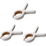 Discountershop Clamps 3 pieces - Clothespins - 3 pieces - White and Yellow 100% plastic and therefore stainless | Do not leave any prints Discountershop Clamps 3 pieces - Clothespins - 3 pieces - White and Yellow 100% plastic and therefore stainless | Do not leave any prints