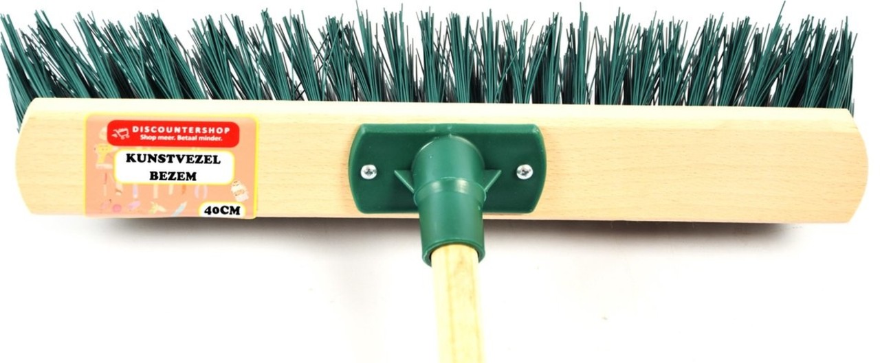 Discountershop Broom 40 cm including steel 120 cm green Household Broom firm Discountershop Broom 40 cm including steel 120 cm green Household Broom firm