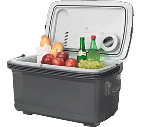 Discountershop Cool box 45 liters 12V/240V - Electric Cool box - 45L - AC/DC with handle and wheels - 12V/240V - Grey-green Cools and heats, so also useful if you want to keep food warm. Discountershop Cool box 45 liters 12V/240V - Electric Cool box - 45L - AC/DC with handle and wheels - 12V/240V - Grey-green Cools and heats, so also useful if you want to keep food warm.