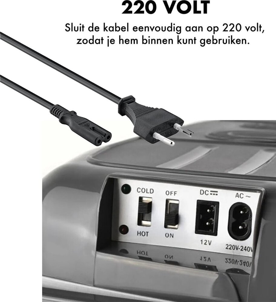 Discountershop Cool box 45 liters 12V/240V - Electric Cool box - 45L - AC/DC with handle and wheels - 12V/240V - Grey-green Cools and heats, so also useful if you want to keep food warm. Discountershop Cool box 45 liters 12V/240V - Electric Cool box - 45L - AC/DC with handle and wheels - 12V/240V - Grey-green Cools and heats, so also useful if you want to keep food warm.