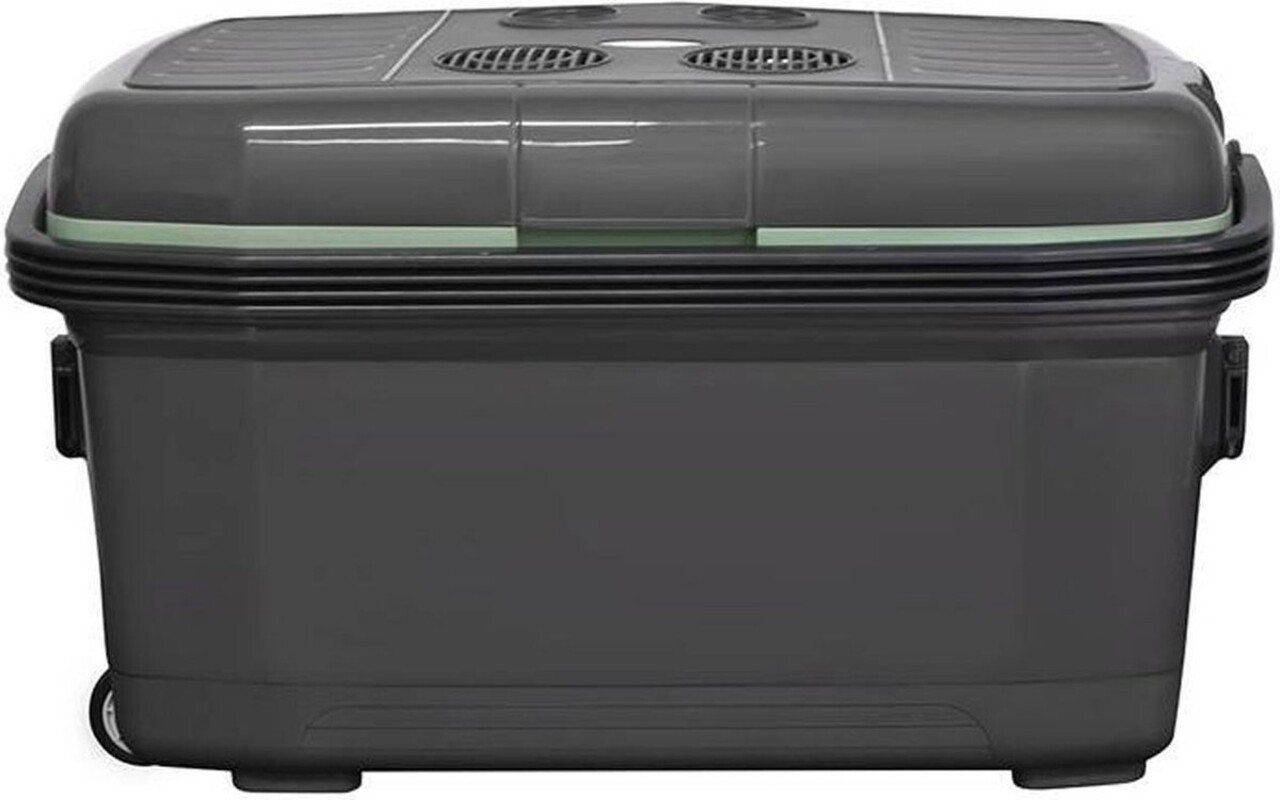 Discountershop Cool box 45 liters 12V/240V - Electric Cool box - 45L - AC/DC with handle and wheels - 12V/240V - Grey-green Cools and heats, so also useful if you want to keep food warm. Discountershop Cool box 45 liters 12V/240V - Electric Cool box - 45L - AC/DC with handle and wheels - 12V/240V - Grey-green Cools and heats, so also useful if you want to keep food warm.