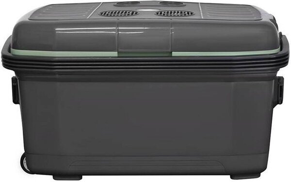 Discountershop Koelbox 45 liter 12V/240V - Elektrische Koelbox - 45L - AC/DC met handvat en wielen - 12V/240V - Grijs-groen Koelt én verwarmt, dus ook handig als je eten warm wilt houden. Discountershop Koelbox 45 liter 12V/240V - Elektrische Koelbox - 45L - AC/DC met handvat en wielen - 12V/240V - Grijs-groen Koelt én verwarmt, dus ook handig als je eten warm wilt houden.