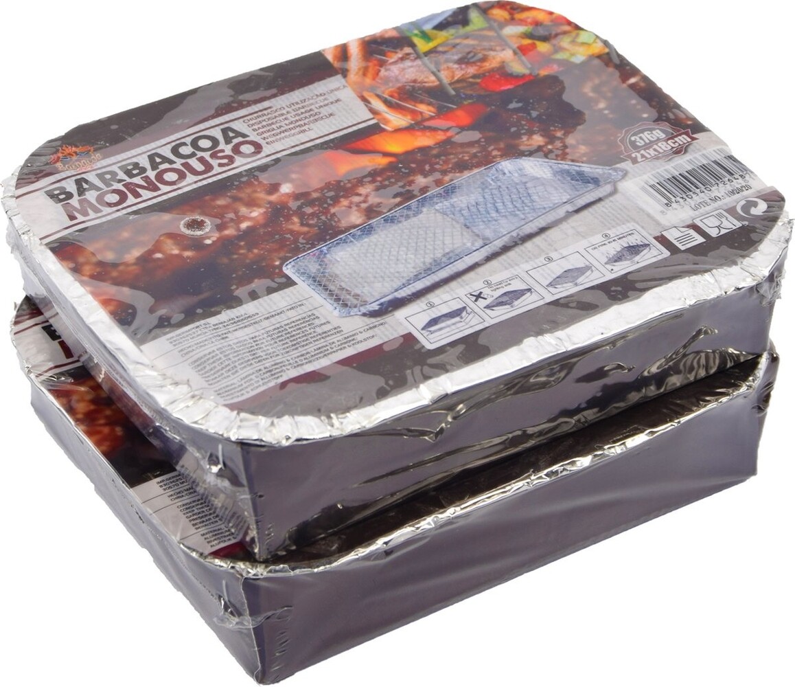 Merkloos Mini Instant Picnic Disposable BBQ| for 2 people | Disposable - Outdoor barbecue - Table - Grid - Balcony - Picnic - Barbecue accessories | disposable barbecue | Grill - Buy barbecue - Barbecue - Barbecue sauce-1200g