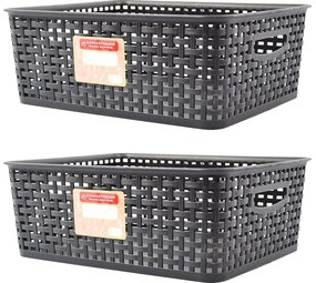 Merkloos 2 X Storage basket - Storage tray - Black storage 35 x 29 x 13 cm Rattan - Buy storage boxes - buy storage box Storage box Merkloos 2 X Storage basket - Storage tray - Black storage 35 x 29 x 13 cm Rattan - Buy storage boxes - buy storage box Storage box