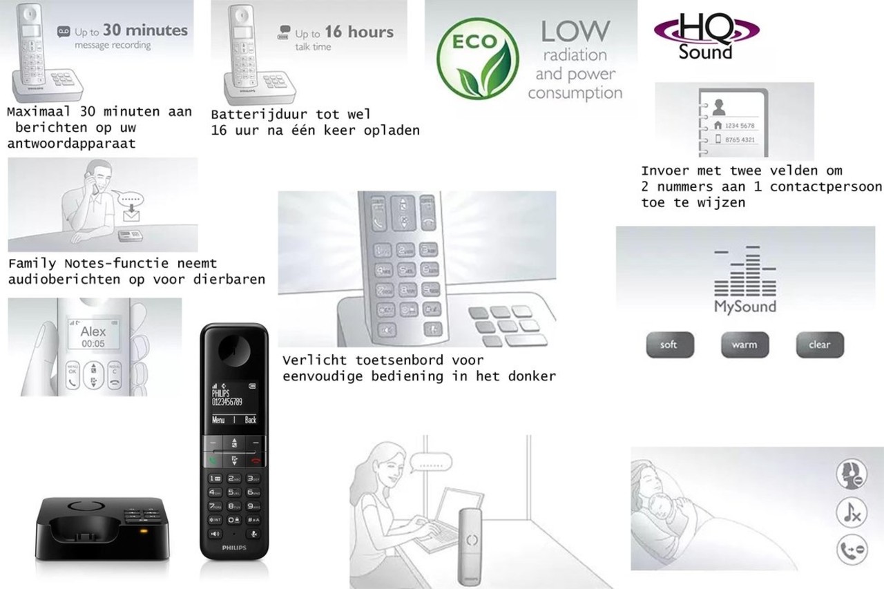 Philips PHILIPS D4751B Draadloze vaste telefoon met antwoordapparaat Philips PHILIPS D4751B Draadloze vaste telefoon met antwoordapparaat